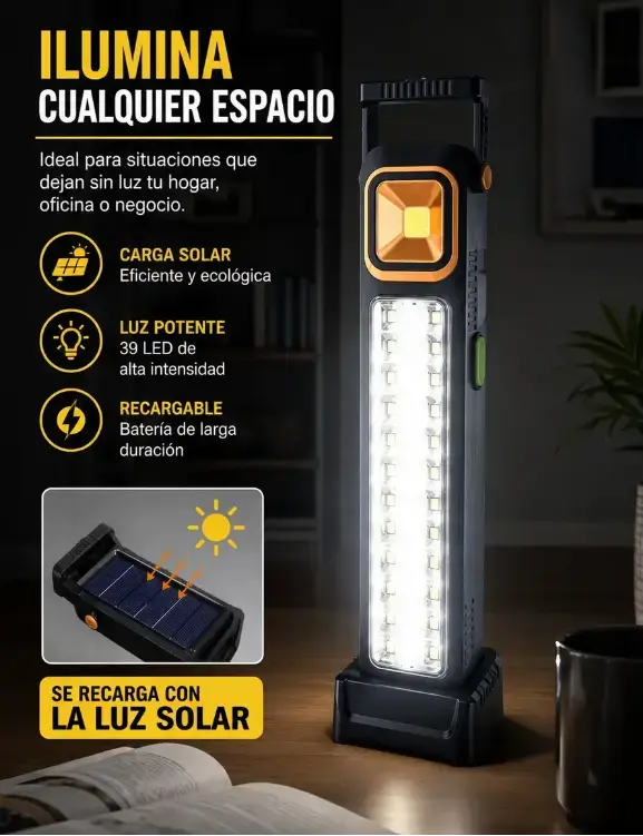 Linterna LED Recargable Solar Tasbel - 6