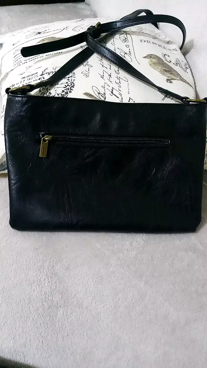 Cartera negra de cuero Lounge con tachas - 4