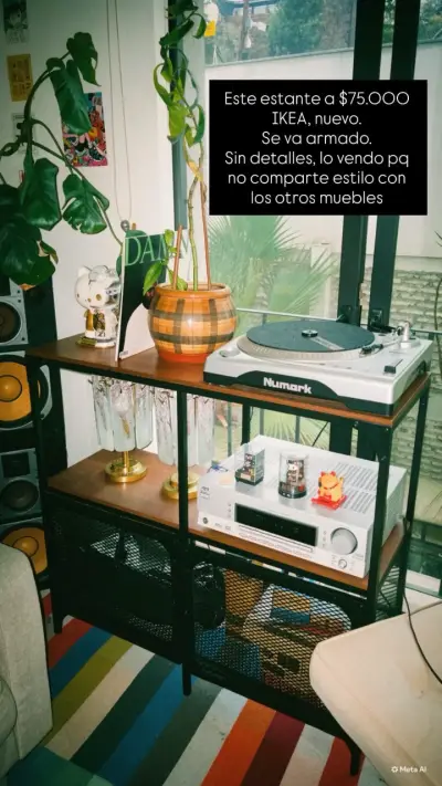 Estante IKEA nuevo de metal y madera - miniatura 1