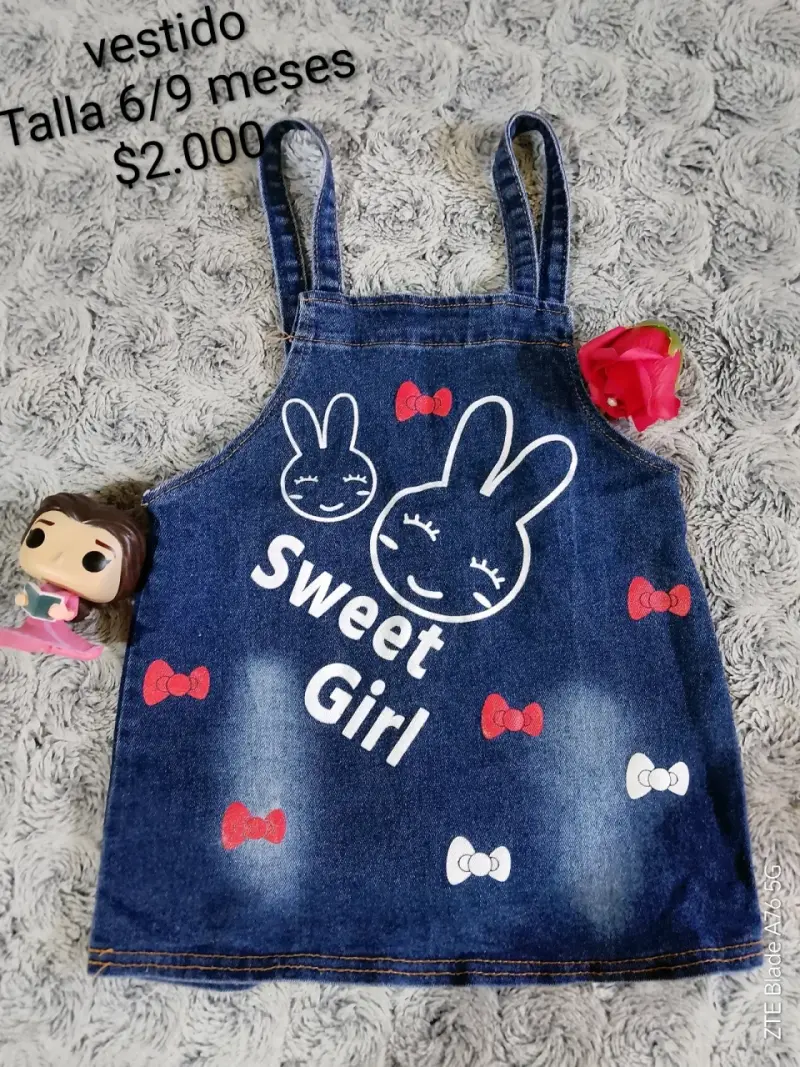 Vestido de mezclilla para niña 6-9 meses