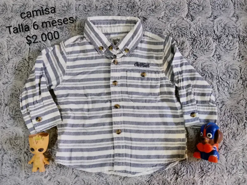 Camisa a rayas para bebé talla 6 meses