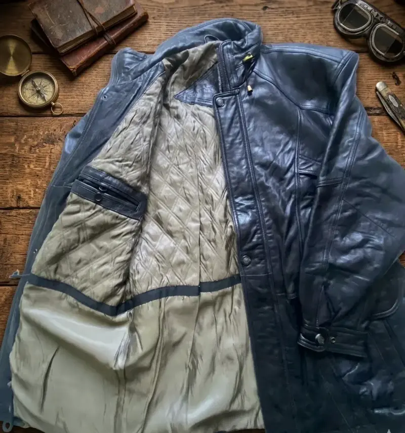 Chaqueta de cuero genuino para hombre - 3