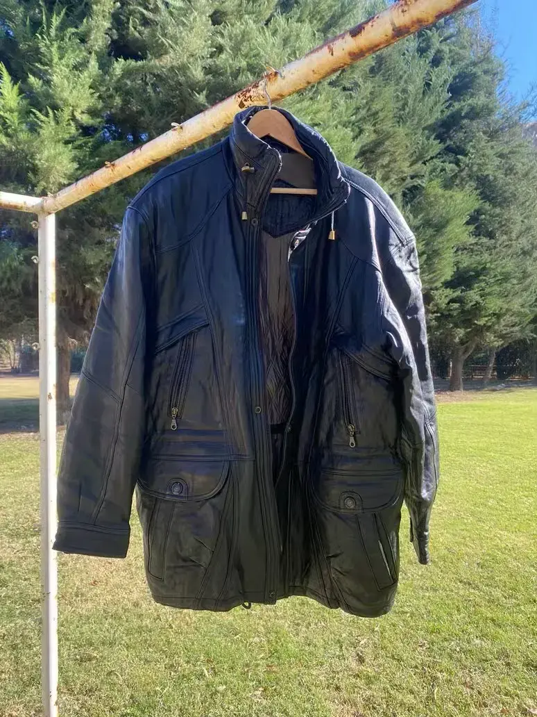 Chaqueta de cuero genuino para hombre - 4