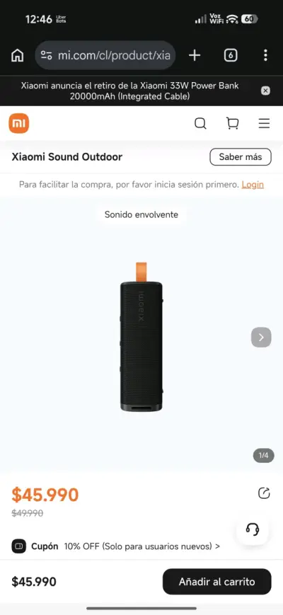 Parlante Bluetooth Xiaomi Sound Outdoor Negro - miniatura 1