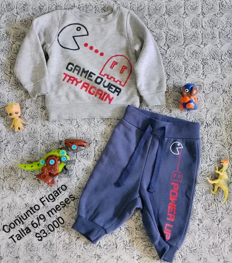 Conjunto de ropa infantil Pac-Man talla 6-9 meses