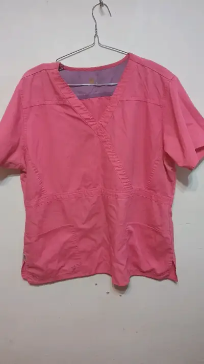 uniforme médico rosado para mujer reciclados - miniatura 1