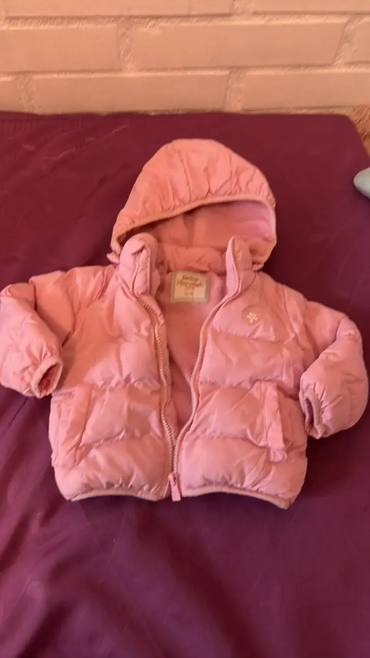 Chaqueta acolchada para bebé rosa Baby Harvest - 2