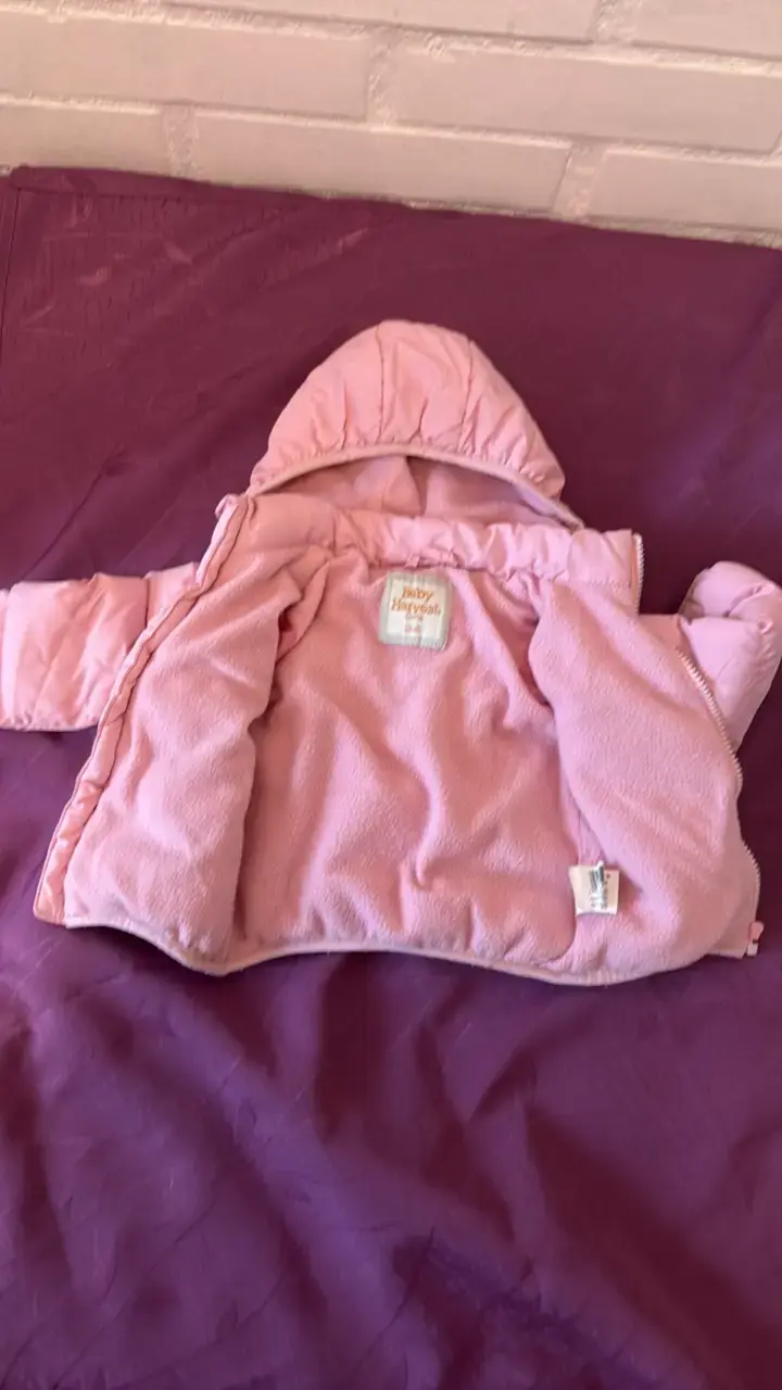 Chaqueta acolchada para bebé rosa Baby Harvest - 5