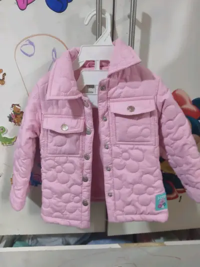 Chaqueta acolchada rosa para niña 18 a24m - miniatura 1