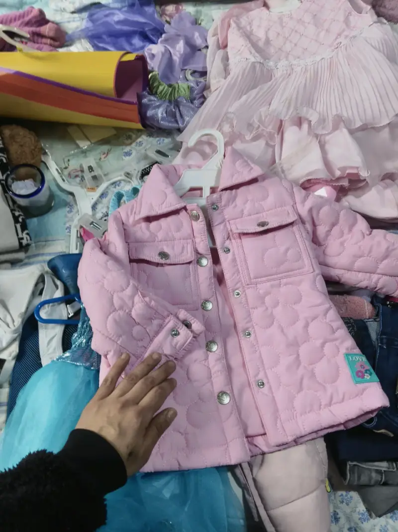 Chaqueta acolchada rosa para niña 18 a24m - 2
