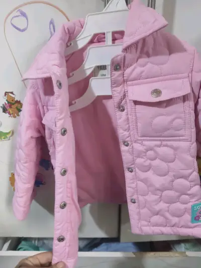 Chaqueta acolchada rosa para niña 18 a24m - miniatura 4