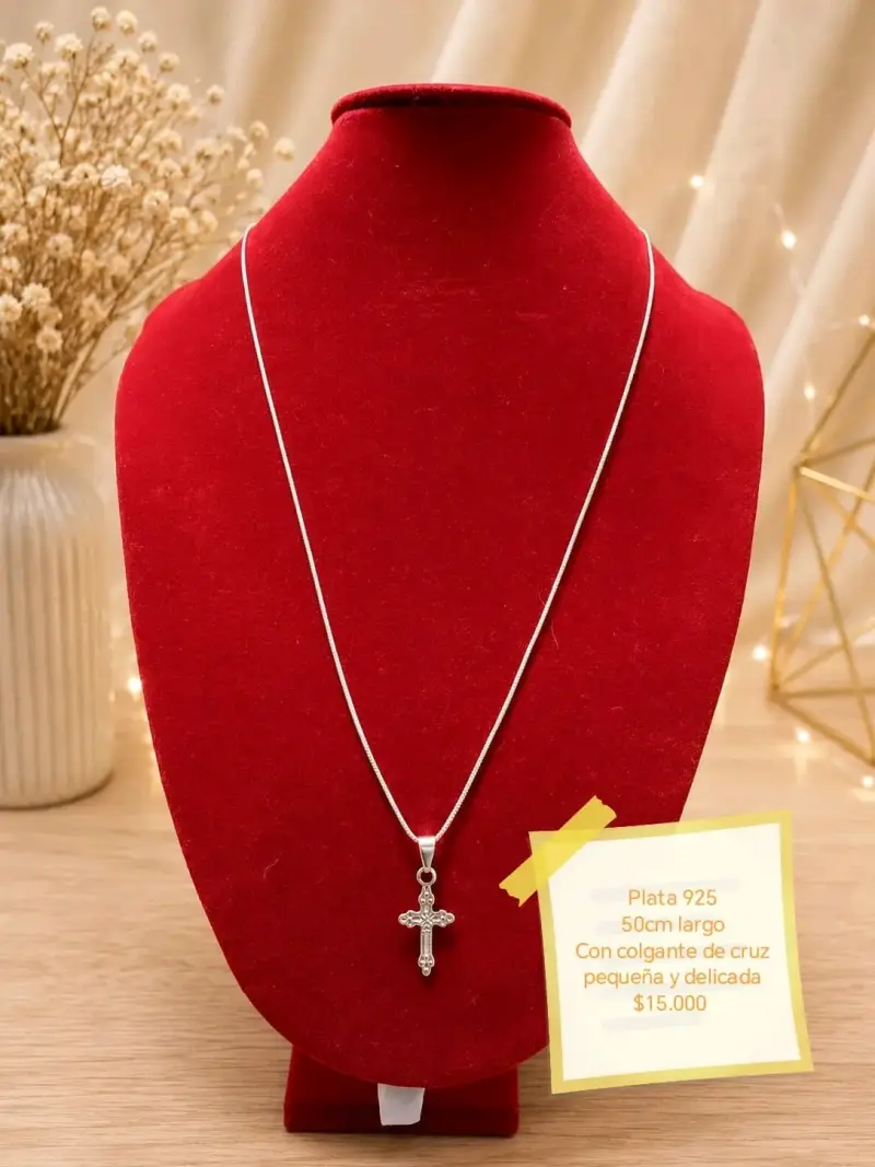 Collar de plata 925 con colgante de cruz