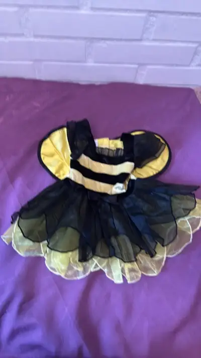 Disfraz de abeja para niña en negro y amarillo - miniatura 1