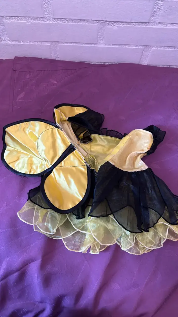 Disfraz de abeja para niña en negro y amarillo - 3