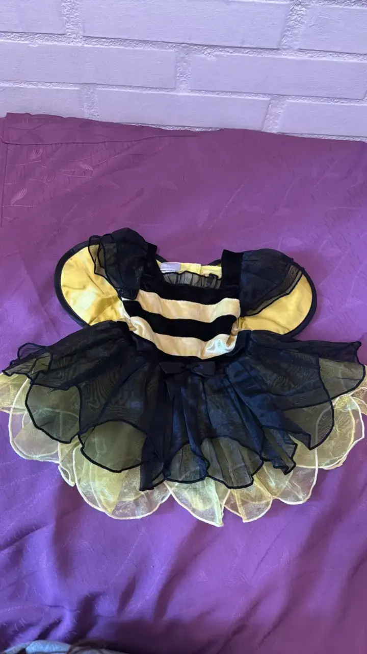 Disfraz de abeja para niña en negro y amarillo - 4