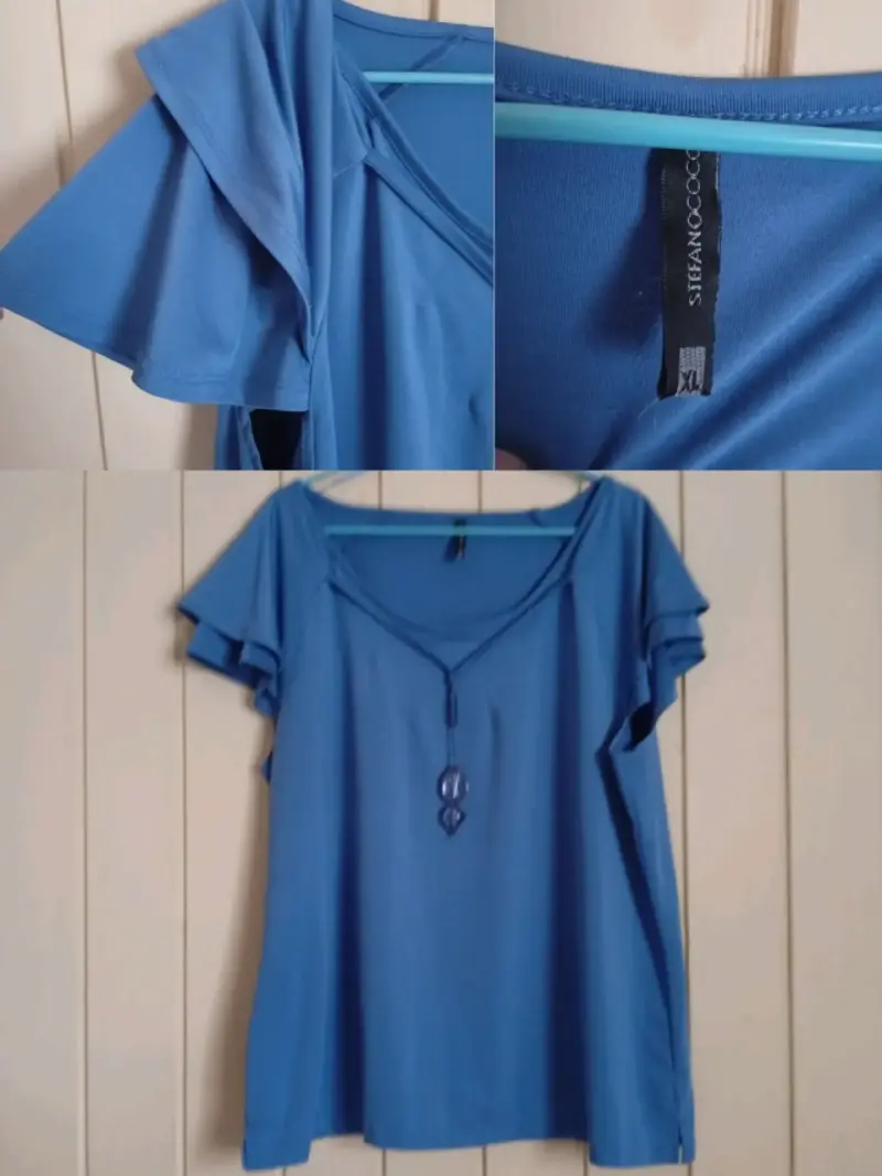 Blusas! 🩷 - Blusa azul con decorativos Stefan Coco - 1
