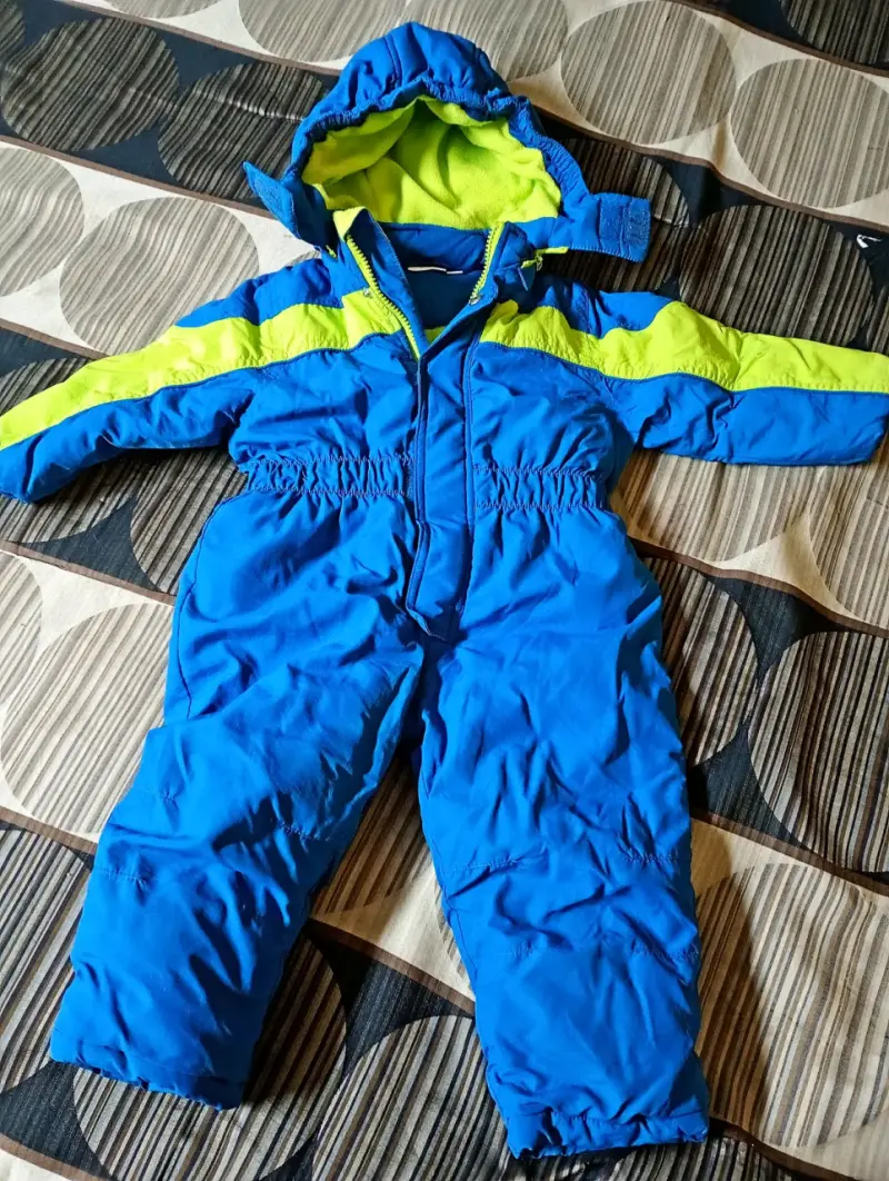 Enterito de nieve infantil azul y verde - 1