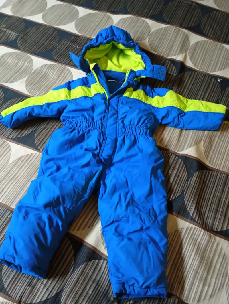 Enterito de nieve infantil azul y verde - 2
