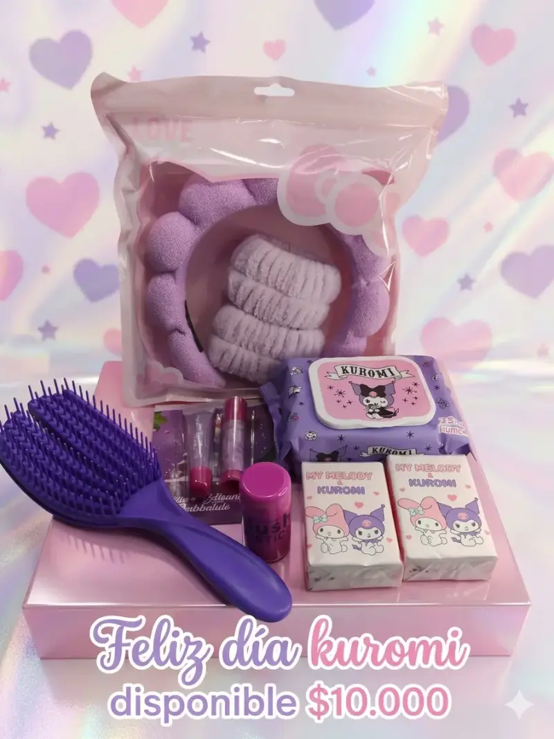 Set de Belleza Kuromi con Cepillo y Accesorios