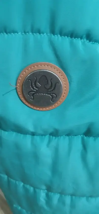 Chaqueta acolchada turquesa con capucha Cascais - miniatura 1