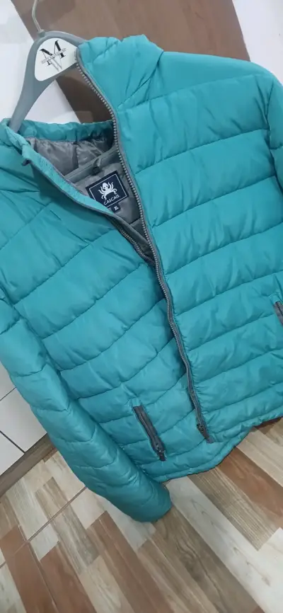 Chaqueta acolchada turquesa con capucha Cascais - miniatura 4