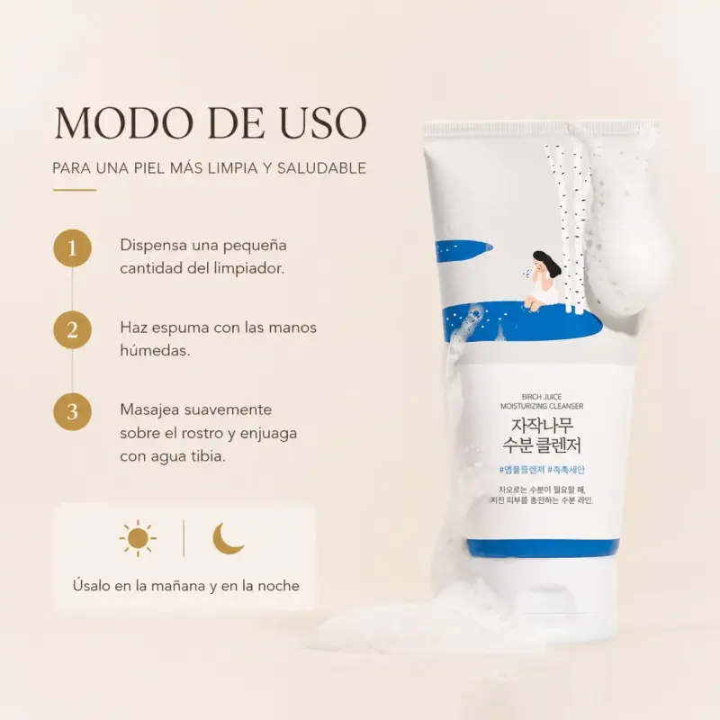 Limpiador facial hidratante Round Lab 150ml - 5