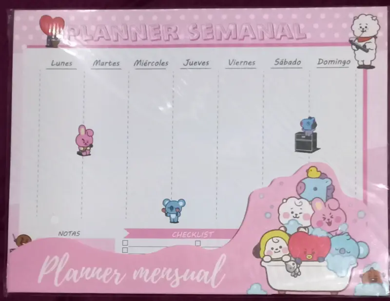 Set de planners semanales Stray Kids y BT21 - 3