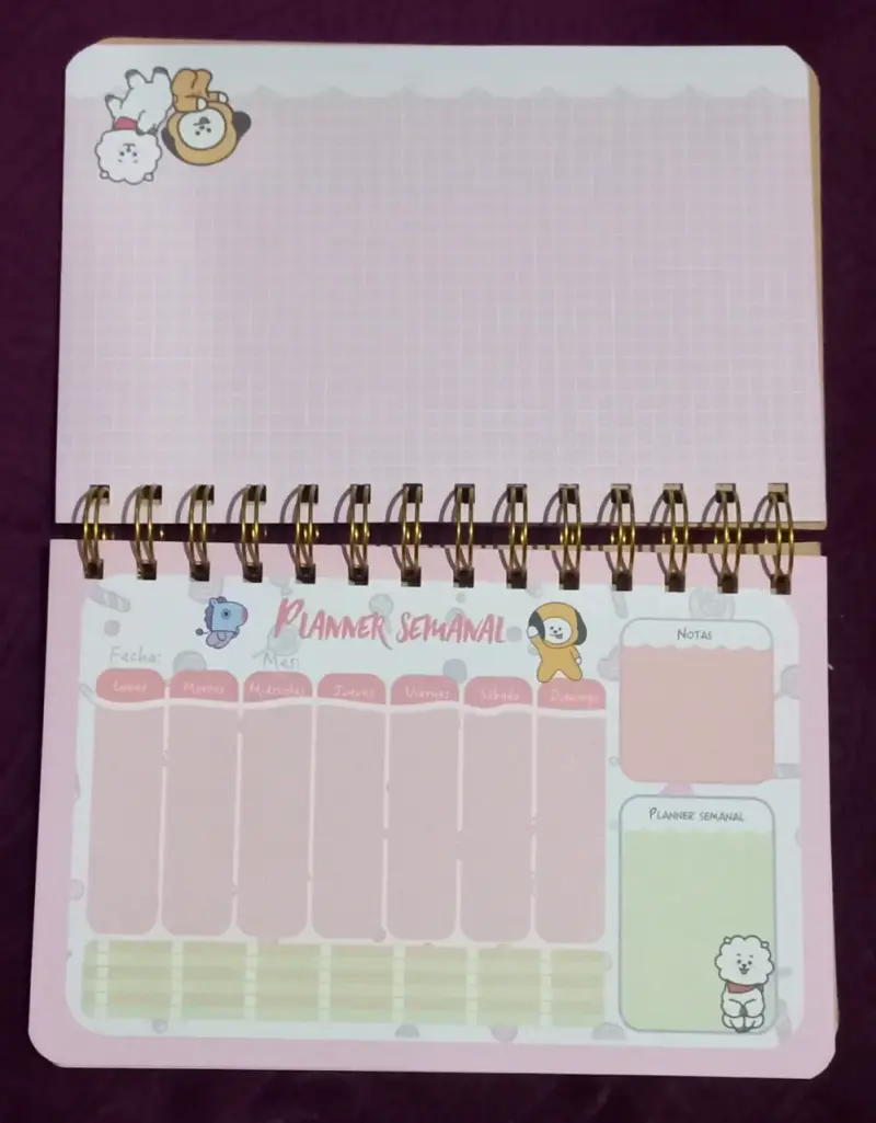 Cuaderno planner semanal BT21 - 4