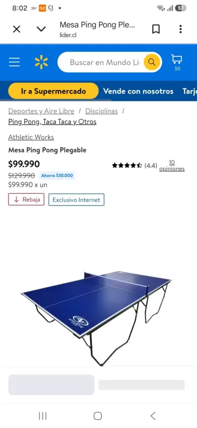 Mesa de Ping Pong Plegable Athletic Works - miniatura 4