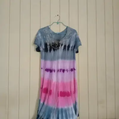 Vestido Tie-Dye Multicolor de Viscosa, Hindú - miniatura 1