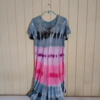 Vestido Tie-Dye Multicolor de Viscosa, Hindú - miniatura 5