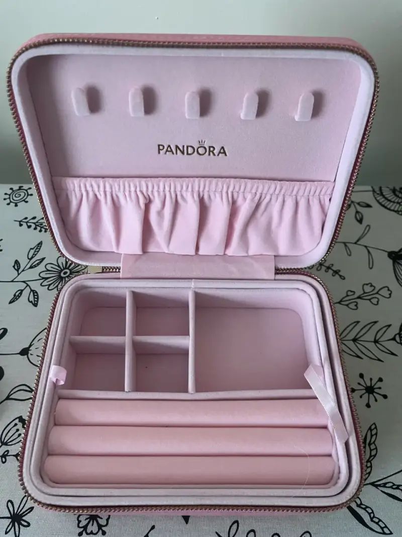 Estuche de joyas rosa Pandora con espejo - 5