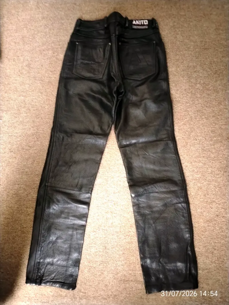 Pantalones de cuero negro Akito talla 36 - 4