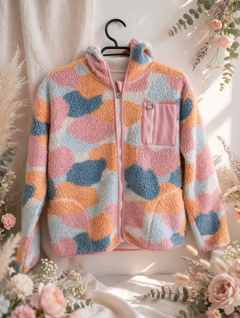 Chaqueta de lana multicolor para mujer