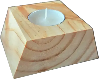 Portavelas de madera decorativo - miniatura 1