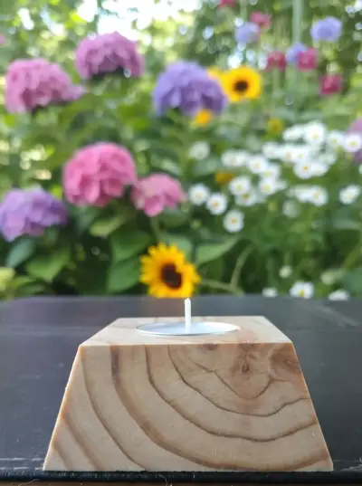Portavelas de madera decorativo - miniatura 3