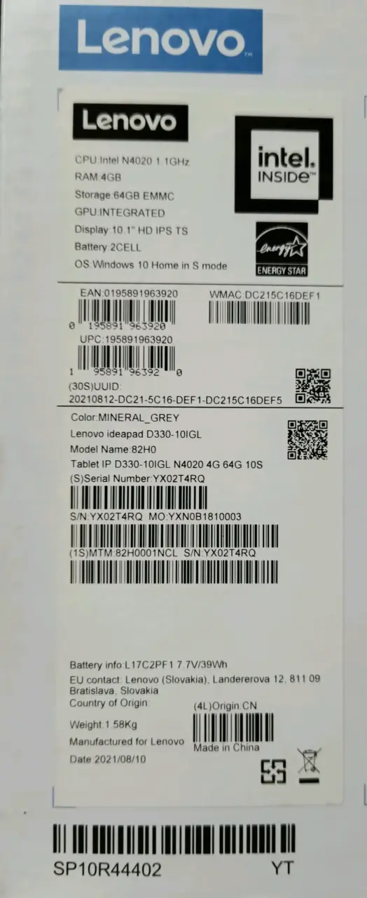 Notebook Lenovo D330-10IGL 4GB RAM 64GB - 2