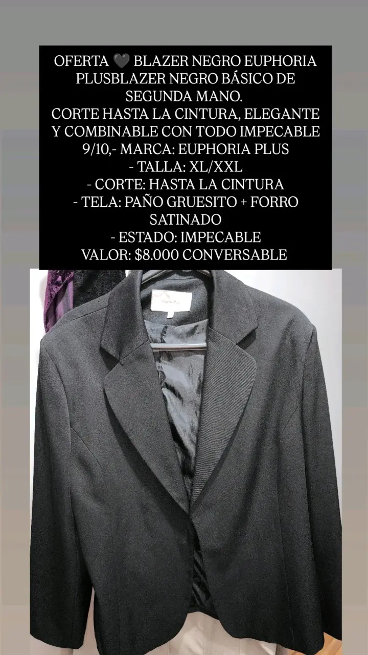 Blazer para dama segunda mano sin detalles como nu - 3