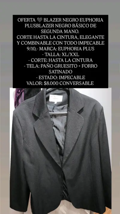Blazer para dama segunda mano sin detalles como nu - miniatura 3