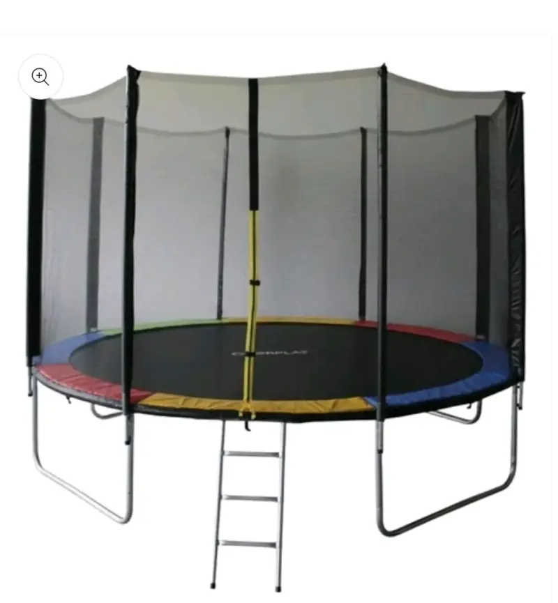 Cama elástica con red de seguridad y escalera - 1