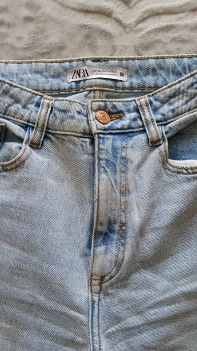 Mom Jeans azul claro Zara 34 - miniatura 1