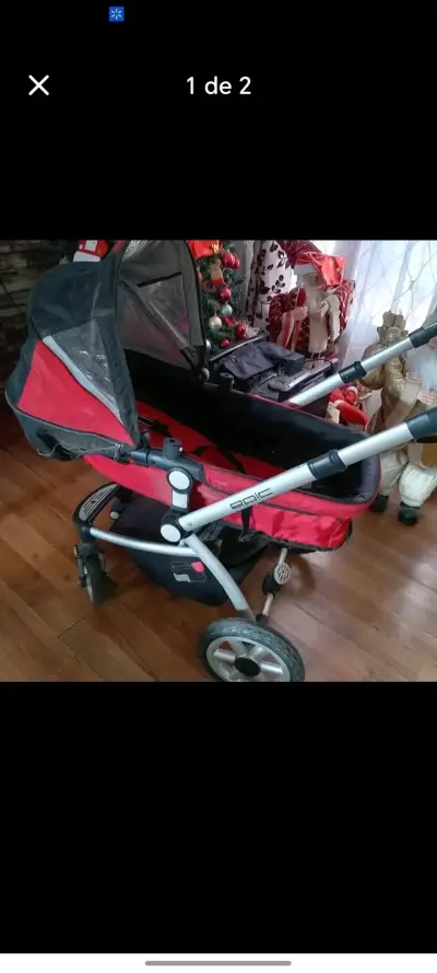 Coche de bebé Infanti rojo con base - miniatura 2