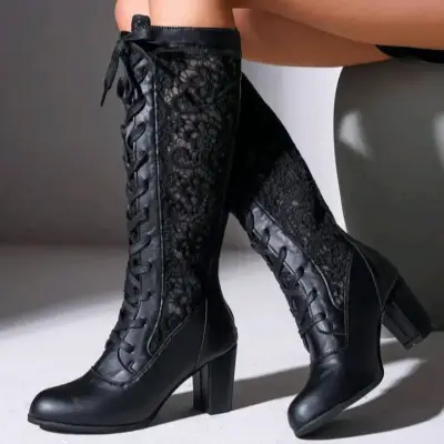 Botas encaje goth - miniatura 1