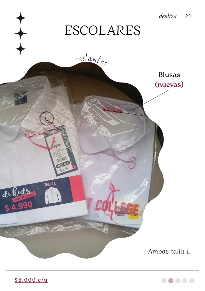 Blusas escolares talla L nuevas (y pantys)