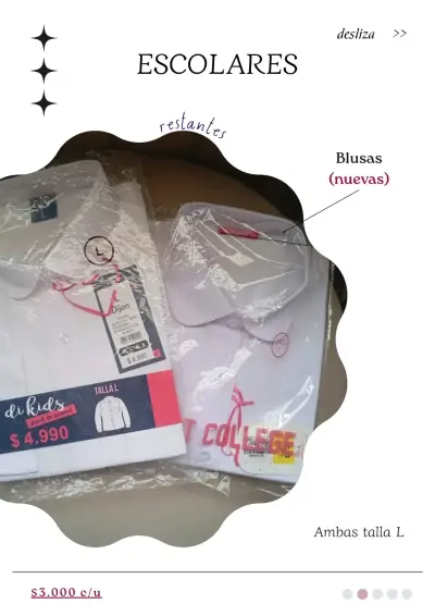 Blusas escolares talla L nuevas (y pantys) - miniatura 1