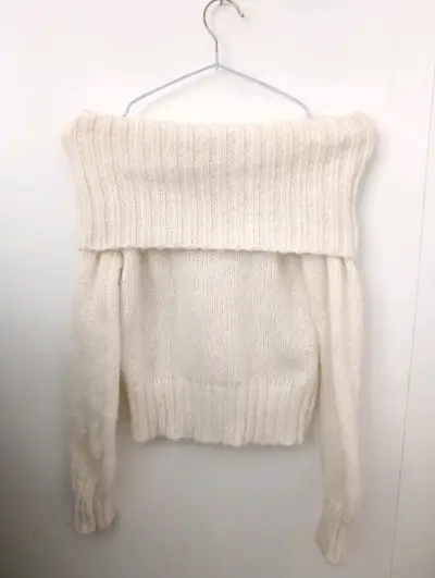 Suéter de punto blanco off shoulder Sybilla - miniatura 1
