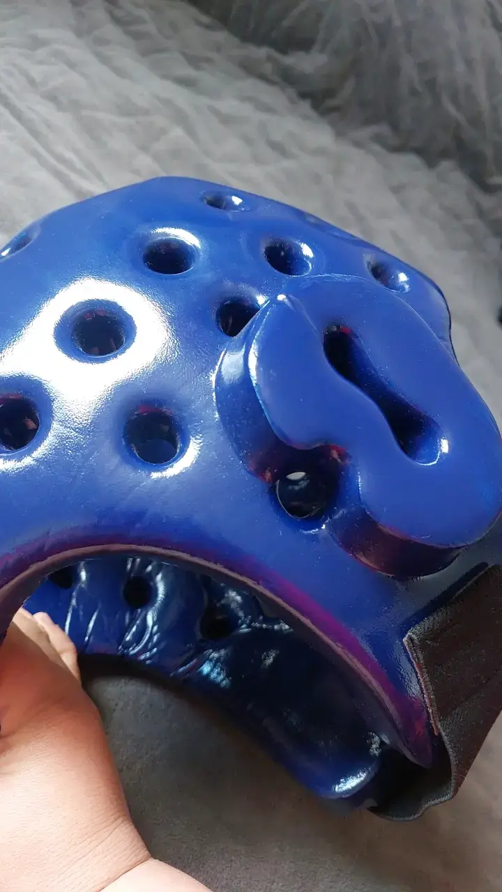 Casco protector azul para artes marciales - 2