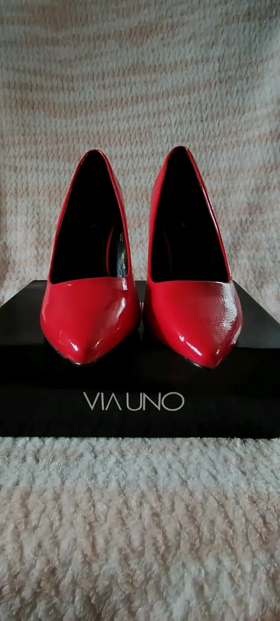 Zapatos de Tacón Rojo Via Uno Elegantes - 1