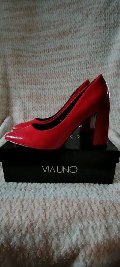 Zapatos de Tacón Rojo Via Uno Elegantes - miniatura 2