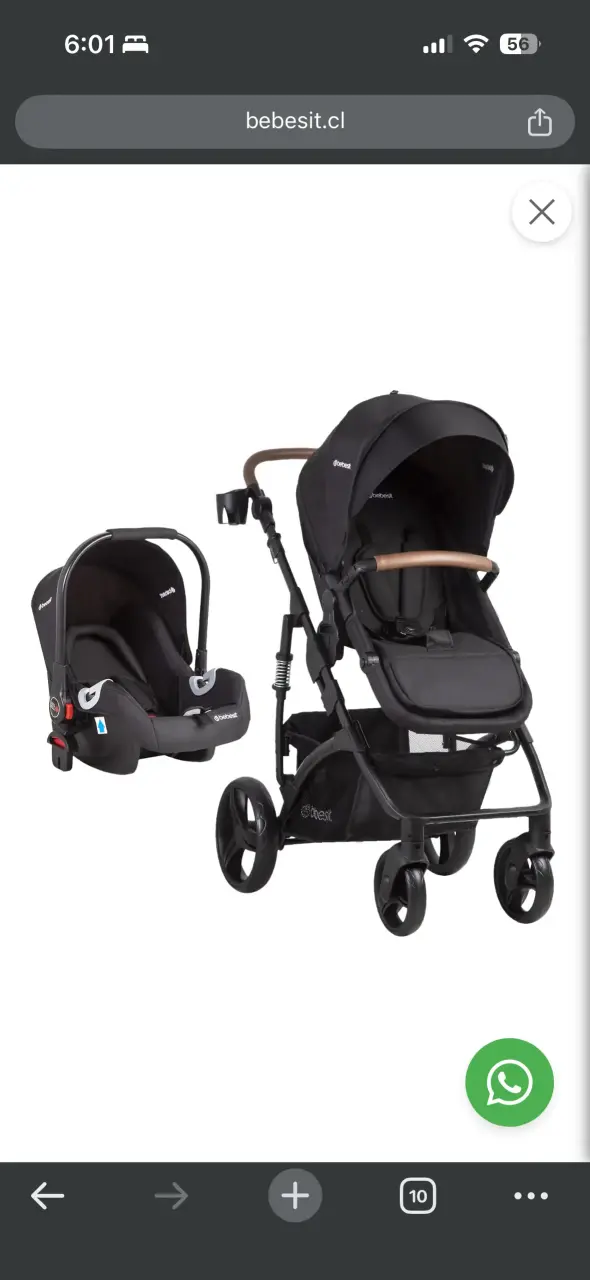 Coche de bebé Bebesit negro con asiento ajustable - 2
